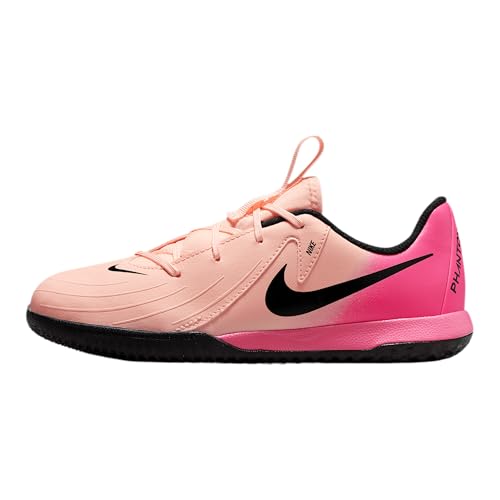 Nike Jr. Phantom GX 2 Academy Little/Big Kids' IC Soccer Shoes (FJ2609-800, Crimson Tint/Pink Blast/Black)