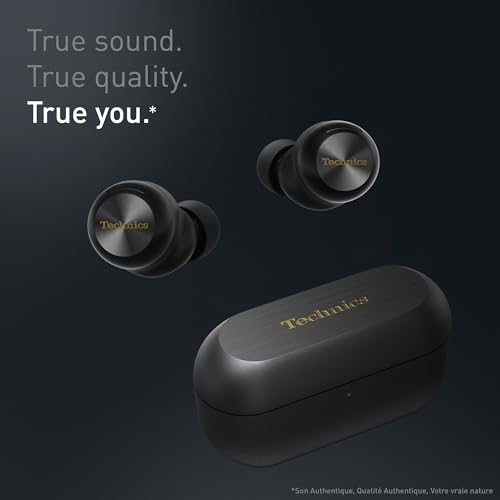 Technics EAH-AZ100E-K Écouteurs sans Fil avec Réducteur de Bruit, Bluetooth Multipoint, Voice Focus AI, Écouteurs Intra-Auriculaire Confortables, Noir