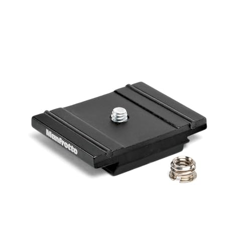 Manfrotto Plaque 200PL en Aluminium, pour Trépieds d'Appareil Photo, Légère et Compacte, Installation Facile et Rapide, Accessoire de Photographie, pour la création de Contenu et Le vlogging