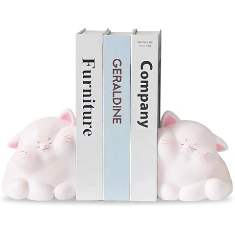 GEPNUOQT Cat Bookends for Shelves Cover