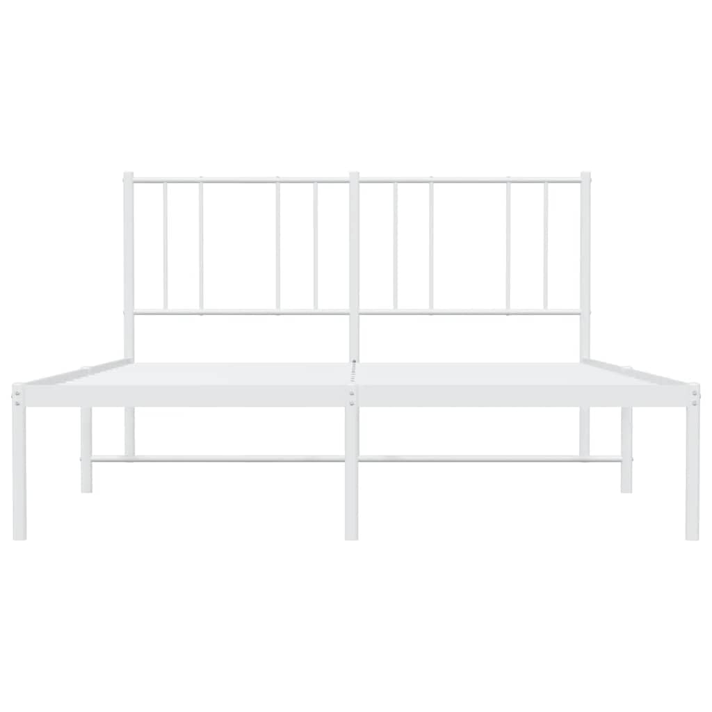 vidaXL Estructura Cama sin colchón con cabecero Metal Blanco 150x200cm
