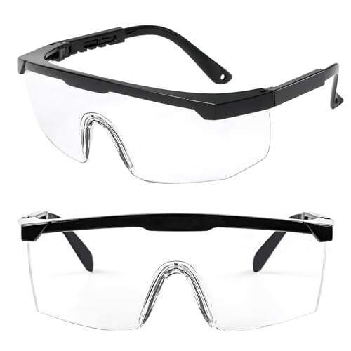 HFMYGS 2 Stück Schutzbrille, Arbeitsschutzbrille,Transparent Schutzbrille Chemie, Vollsicht-Laborbrille Laborschutzbrille, Safety Glasses, für Labore, Radfahren Unter Anderem