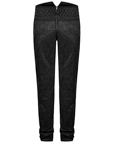 Men's Tailored Trousers Pants Black Victorian Damask Gothic Steampunk VTG Aristocrat Pant/USA3