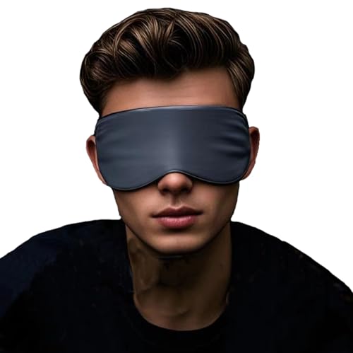 SilkWings Comfort Sleep Masks 1 Pack with Adjustable Elastic Strap Deep Rest Light Blocking Eye Mask for Side Sleepers, Travel, Yoga, Lightweight, Soft and Contoured for Ultimate Rest Slate Blue