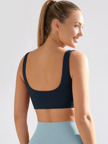 Image of ODODOS Square Neck Sports Bra for Women Wirefree Non Padded Yoga Tank Workout Crop Tops