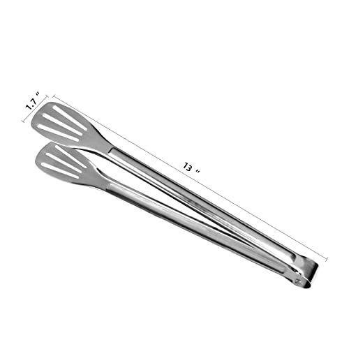 Yeadahope 2Pcs(13 Inch And 11 Inch) Kitchen Tongs Are Made Of 0.39-Inch Thick 304 Stainless Steel,The Tongs For Cooking Can Be Used As Salad Tongs,Serving Utensils,Toaster Tongs,Etc. #TOP1