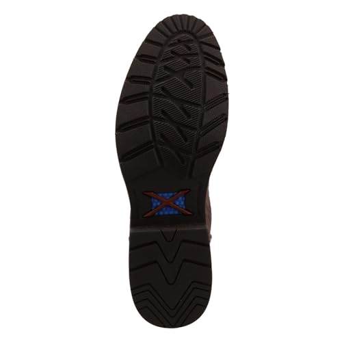 Image of Twisted X Men's 12 inch Western Work Boot, Round Toe Nano Toe with CellStretch, Brown & Squash, 9 EE