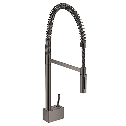 Axor Starck Black Commercial Kitchen Faucet, Kitchen Faucets With Pull Down Sprayer, Faucet For Kitchen Sink, Brushed Black Chrome 10820341 #TOP5