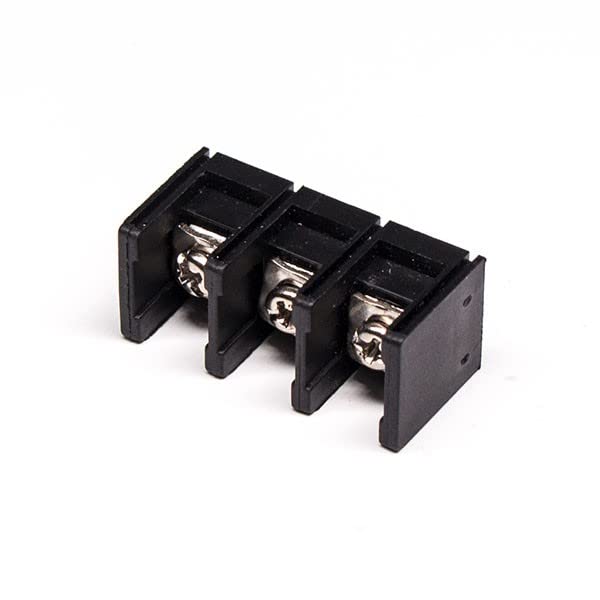 20PCS Barrier Style Terminal Blocks Black 3pin Straight PCB Mount