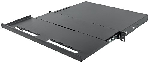 Preisvergleich Produktbild Intellinet 714693 19" Fachboden mit ausklappbarer Arbeitsfläche (Ausklappbare ideal für Tastaturen, Handbücher und mehr, gesamte ausgeklappte Fachbodentiefe 611mm) schwarz