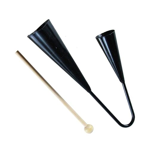 Milisten Agogo Bell Musical Instrument for Traditional Two Tone Percussion with Wooden Stick Portable Durable Design for Early Education for Samba Latin Music