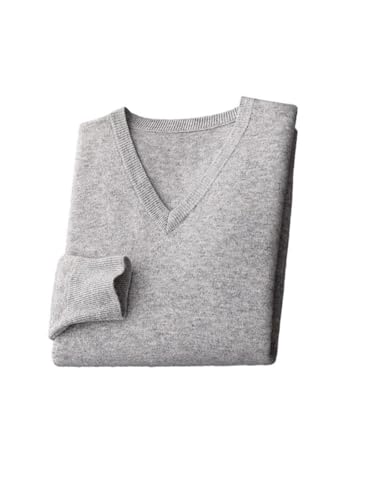 Men's Merino Wool Pullover Knitted Sweater V-Neck Long Sleeve Casual Warm Soft Top