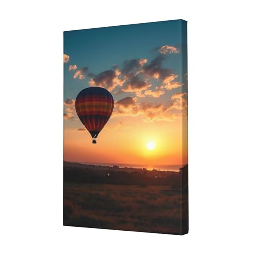 Toile montgolfière coucher de soleil LPSRTWE pour habiller un mur vide et triste