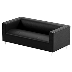 Sofa Pro Le Cuir PU Klippan Causeuse Sofa Couverture de Remplacement est Fait sur Mesure pour Klippan Causeuse Causeuse. Noir en Cuir Durable