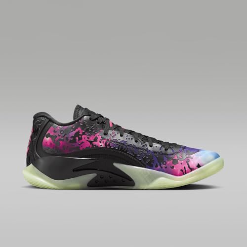 Jordan Zion 3 Men's Shoes (DR0675-006, Black/Vivid Purple/Barely Volt/Solar Red) Size 11.53