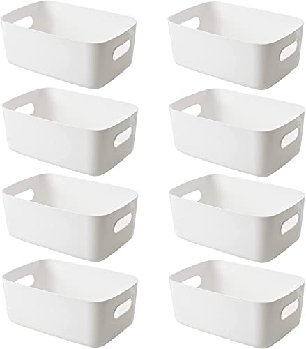Opiniones de Cubos de almacenaje sin tapa que puedes comprar esta semana. 49 KEPTFIT - Organizador de almacenamiento pequeño, apilable, con asas, 9.7 x 6.6 x 3.9 pulgadas, paquete de 8, color blanco, material polipropileno