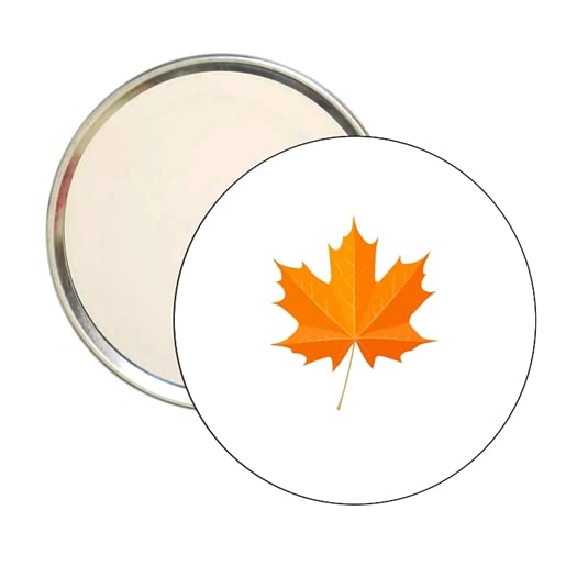 ROUND MIRROR. MAPLE LEAF CANADA ORANGE