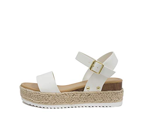 Image of Soda CLIP ~ Women Open Toe Ankle Strap Platform Espadrille Sandal