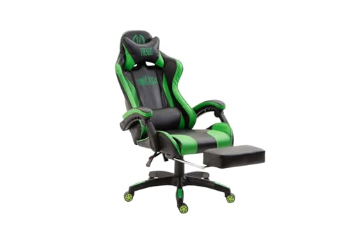Poltrona Gaming con Poggiapiedi Ignite in Similpelle I Sedia Racing Ufficio con Cuscini Removibili, Colore:Nero/Verde - Sedia gaming - Immagine 3