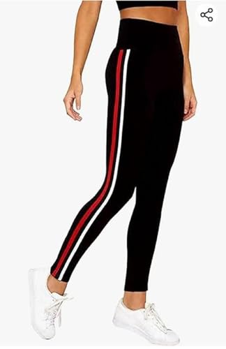 Image of Women's 3 /4th Length Super Stretch Sports Leggings | Snug Fit | Moisture-Wicking | Activewear | Gym | Yoga | Running | Exercise | Fashionable | Trendy Jeggings