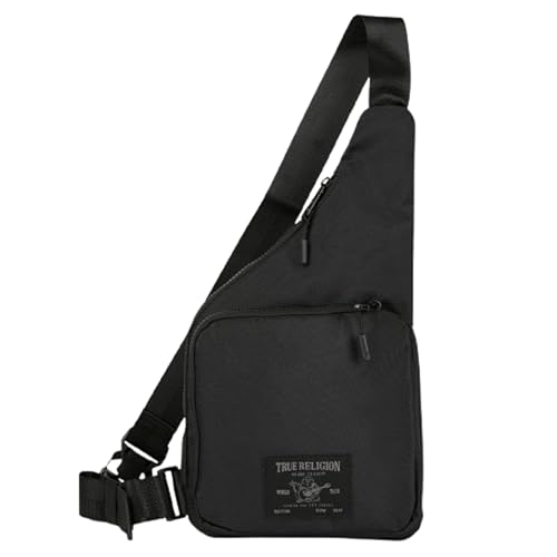 True Religion Crossbody Bag Men - Anti Theft Shoulder Sling Bag, Zipper Phone Pocket and Key Leash