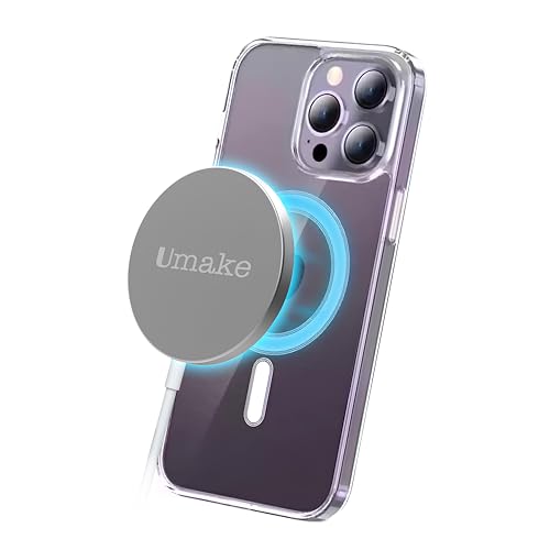Image of Umake 15W Wireless Charger, Fast Charging, and Type-C Port, Magnetic Cable Compatible with for iPhone 16 /16 Plus /16 Pro /Max,15 /15 Plus /15 Pro /15 Pro Max, 14 /13 /12, Series (White) (BIS Certified)