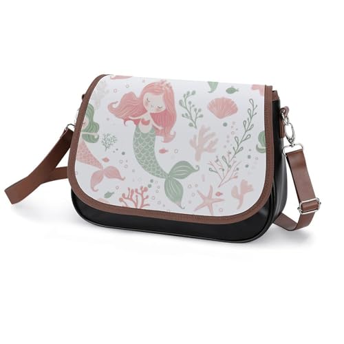 Sacoche en cuir premium imprimé sirène chic et moderne