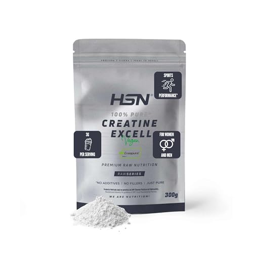 HSN Creatina 100% CREAPURE en Polvo Sin Sabor 300g | 100% Monohidrato de Creatina Micronizada | No Incluye Dosificador | Sin Añadidos y Libre de Contaminantes | No-GMO, Vegano, Sin Gluten