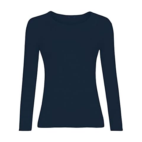 KATSSI Women's Long Sleeve Navy T-Shirt Cover