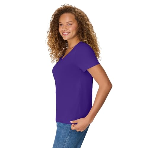 Hanes Women's Perfect-T V-Neck T-Shirt, Ring-Spun Cotton Short Sleeve Tee for Women - image 3