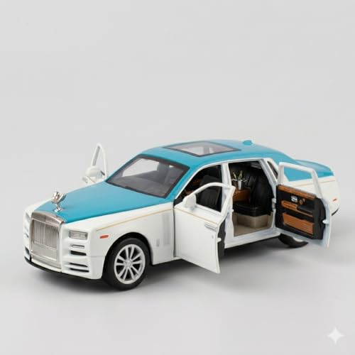 Image of Rolls-Royce Phantom Luxury Sedan 1:36 Scale Die-Cast Metal Car Model - Openable Doors Pull-Back Alloy Collectible Toy Car