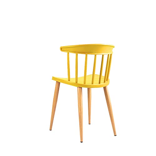 Image of Finch Fox Scandinavian Stylish & Modern Furniture Plastic Chairs for Cafeteria Seating, Dining Chair, Side Chair, Kitchen, Restaurants, Hotels in Yellow Color