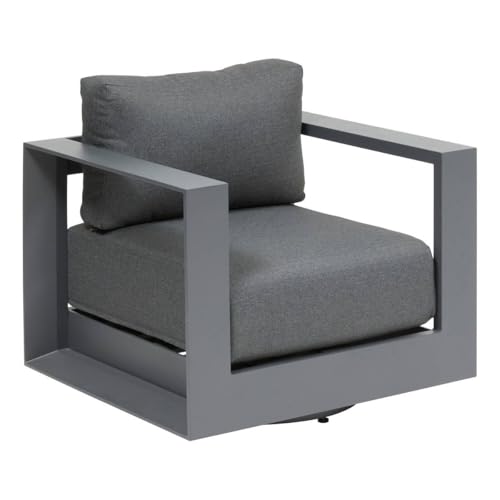 Hespéride - Fauteuil de Salon de Jardin Rotatif Allure Gris/Graphite