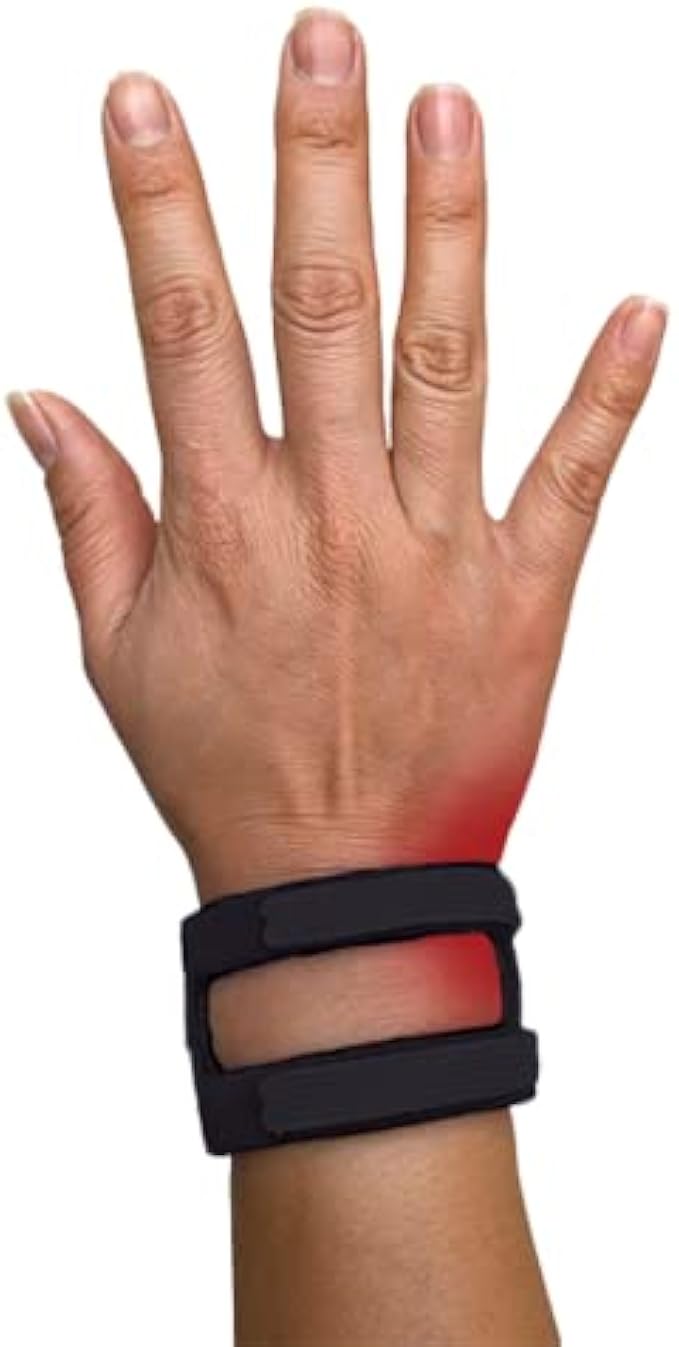 WristWidget® (Black Adjustable Wrist Brace for TFCC Tears, One Size fits most. For Left and Right Wrists, Support for Weight Bearing Strain, Exercise