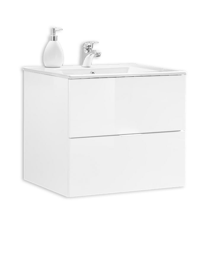 Deconation Meuble sous-Vasque Sofia - Blanc - L 60 X H 54 X P 45,6 Cm