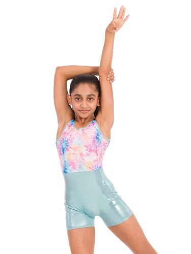 Image of IKAANYA Girls Unitard or Biketard for Gymnastics, Dance, Acrobatics or Swimming (Ages 3-15)