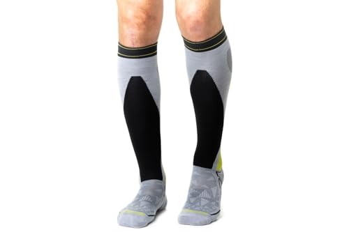 Calcetines de esquí para hombre Bridgedale en gris claro y grafito, talla M