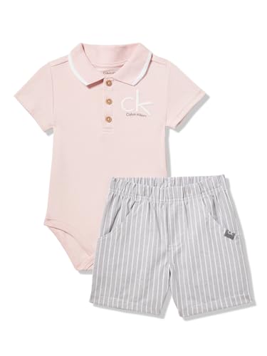 Image of Calvin Klein baby-boys 2pc Polo Short Set