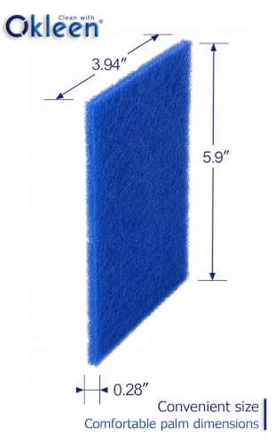 Image of Scour Pads. Made in Europe. 12 Pack, Blue, 4 x 6 Inch Odorless General Purposes Scouring Scrubbers for Cleaning Dishes, Cutlery & Kitchen Stuff, Garage & Garden Tools, Grills & Outdoor Things