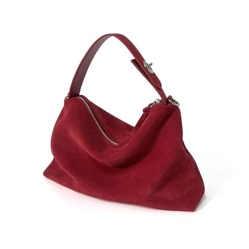 Bolsa tote de cuero gamuza para mujer miniatura 4