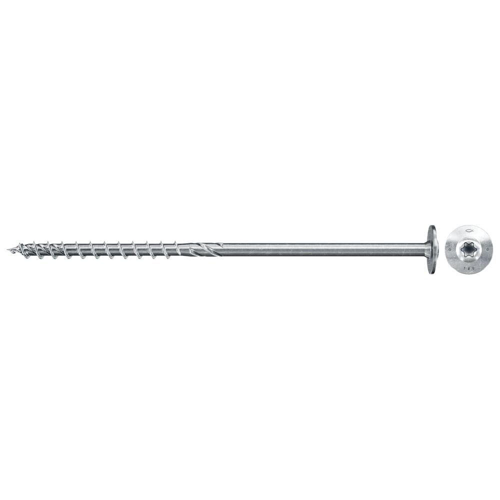 fischer PowerFast II WTP 10.0 x 260, Powerful Wood Screws with Flat Head, Inner Star Receptacle and Partial Thread
