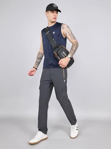 Image of Monte Carlo Mens Regular Fit Solid Cargo Lower|Solid Pattern Casual Trousers | Stylish & Comfortable Everyday Wear Utility Pants for Men's (Pack of 1)