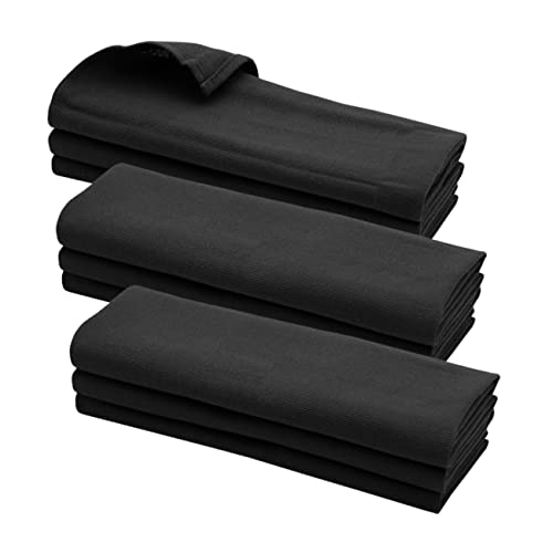 Daloual Lot de 9 torchons de cuisine 100 % coton Noir Cover