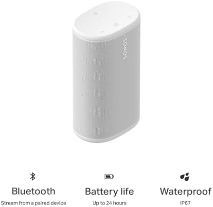 Sonos Play - Portable Bluetooth Speaker with WiFi, Alexa, 24-Hour Battery Life, Charging Base - White — view 9
