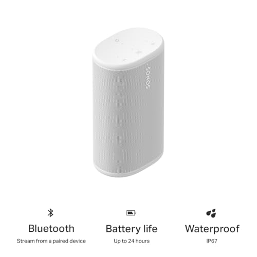 Sonos Play - Portable Bluetooth Speaker with WiFi, Alexa, 24-Hour Battery Life, Charging Base - White by Sonos - Image 7