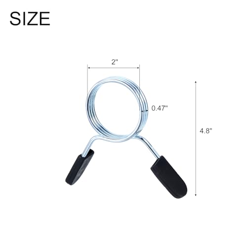 uxcell Barbell Spring Clip, 2 Inch Weight Bar Clips Barbell Clamps Spring Lock Collars Fitness Equipment for Strength Training, Working Out, 2Pcs