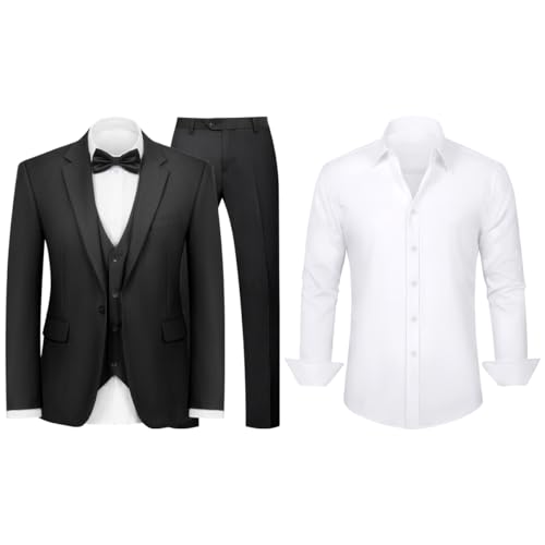 Men's 3-Piece Suit with Men's Long-Sleeve Dress Shirt