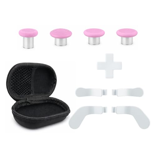 Image of Accessories for Xbox Elite Controller Series 2 Core, 9 in 1 Replacement Component Set Includes 4 Paddles, 4 Metal Thumbsticks, and 1 D-Pad (Pink)