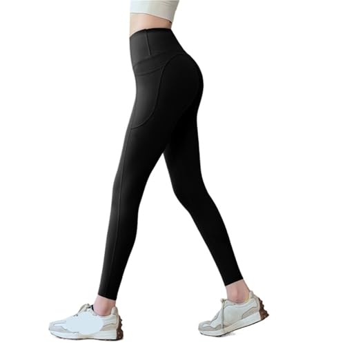 VMDVBNA Leggins Anticeluliticos Pantalones de Yoga Ajustados de Cintura Alta Levantamiento de Cadera Pilates Correr Entrenamiento Deportes Fitness(Black,M)
