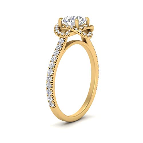 Image of 55Carat Choose Your Gemstone Flower Diamond CZ Ring Yellow Gold Plated Round Shape Halo Engagement Rings Everyday Jewelry Wedding Jewelry Handmade Gifts for Wife US Size 4 to 12